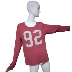 Anthropologie Back When Women's size Medium Waffle Varsity Thermal Graphic Top